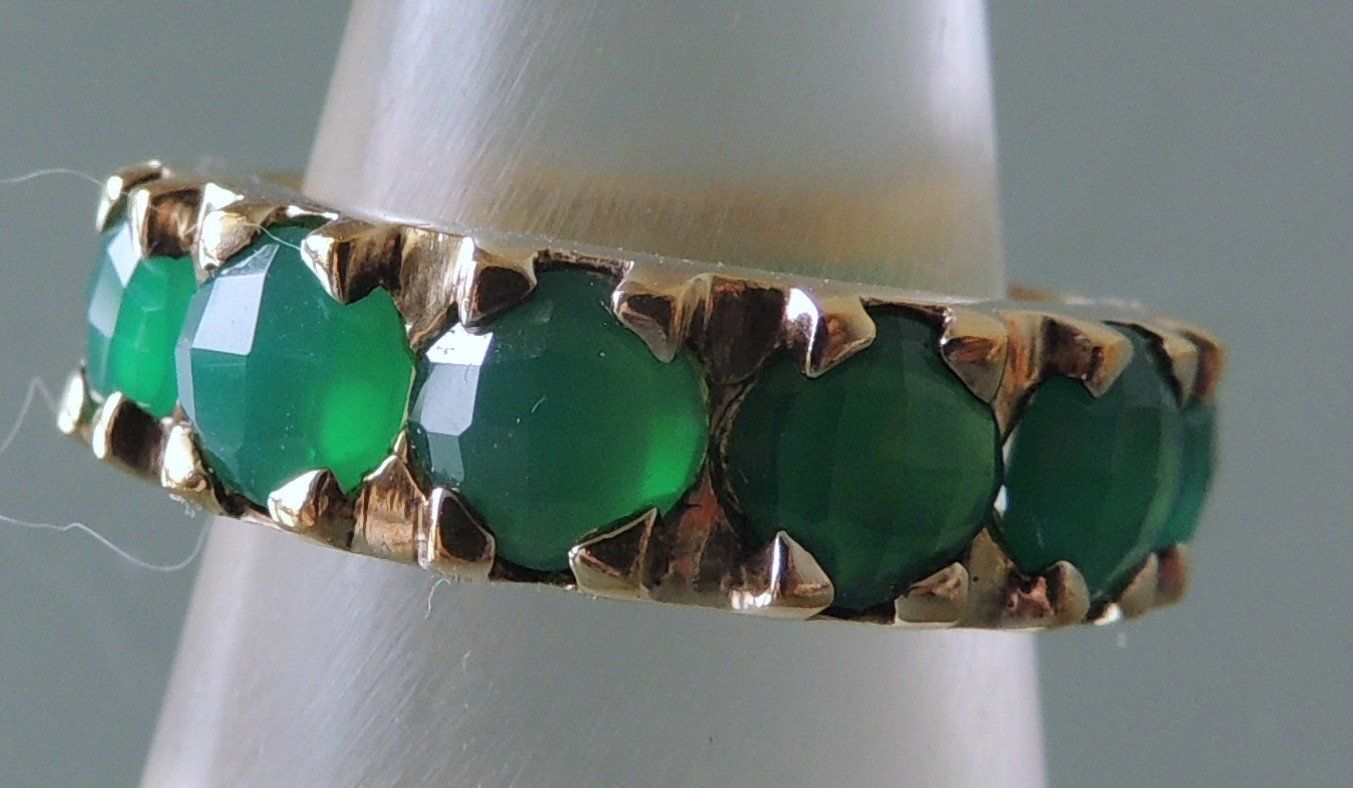 Anelli: Vergoldeter Silber 925 Fingerring mit Achat Gr. 55 – Usato da Waldenburg venduto da schaller707 1