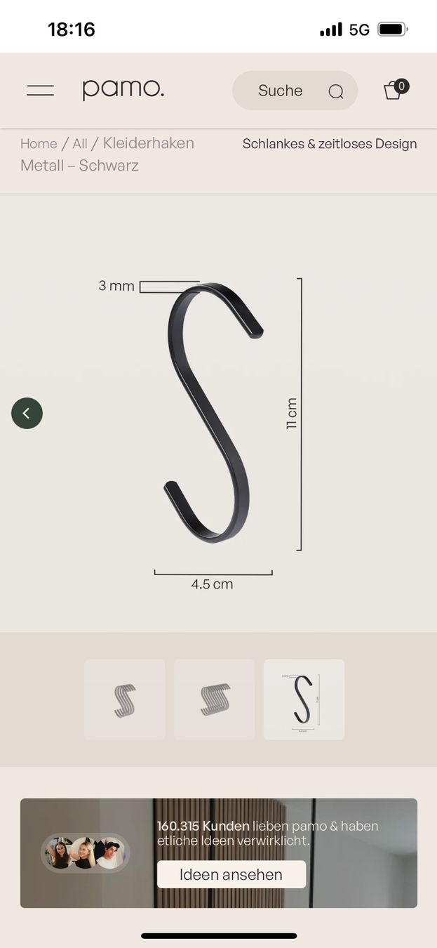 Pamo. Guardaroba: Pamo Design Kleiderstange Hang Low – Usato da Reinach BL venduto da Darcia 2