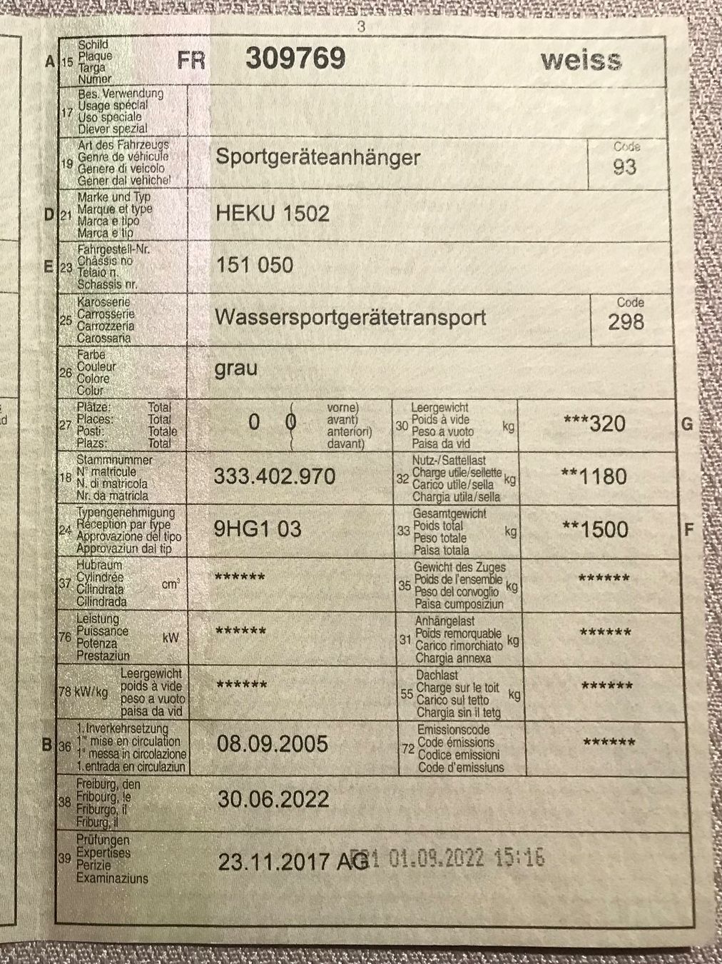Anhänger: Bootstrailer Heku – Gebraucht aus Plaffeien von  6