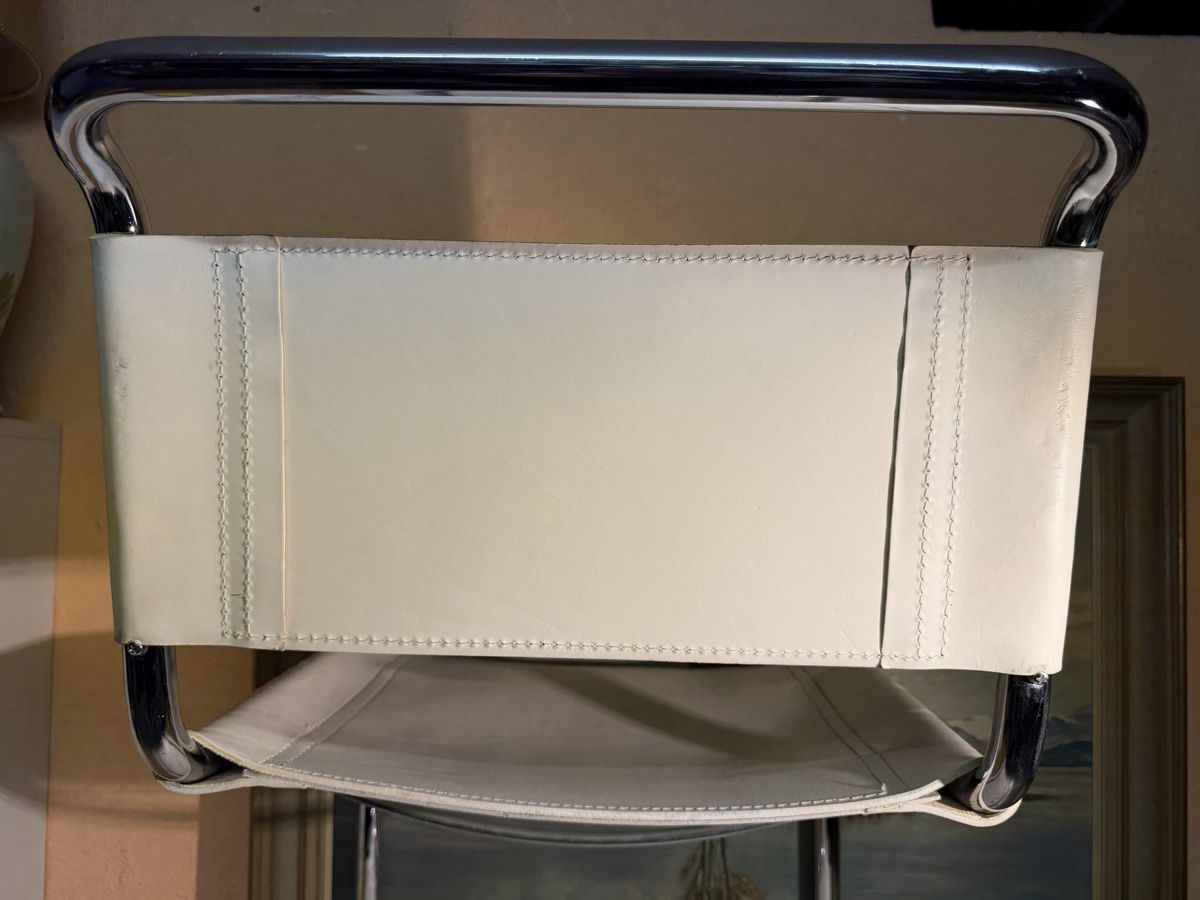 Sedie: Freischwinger Stuhl, Leder weiss, Chromgestell – Usato da dietikon venduto da fernando011 5