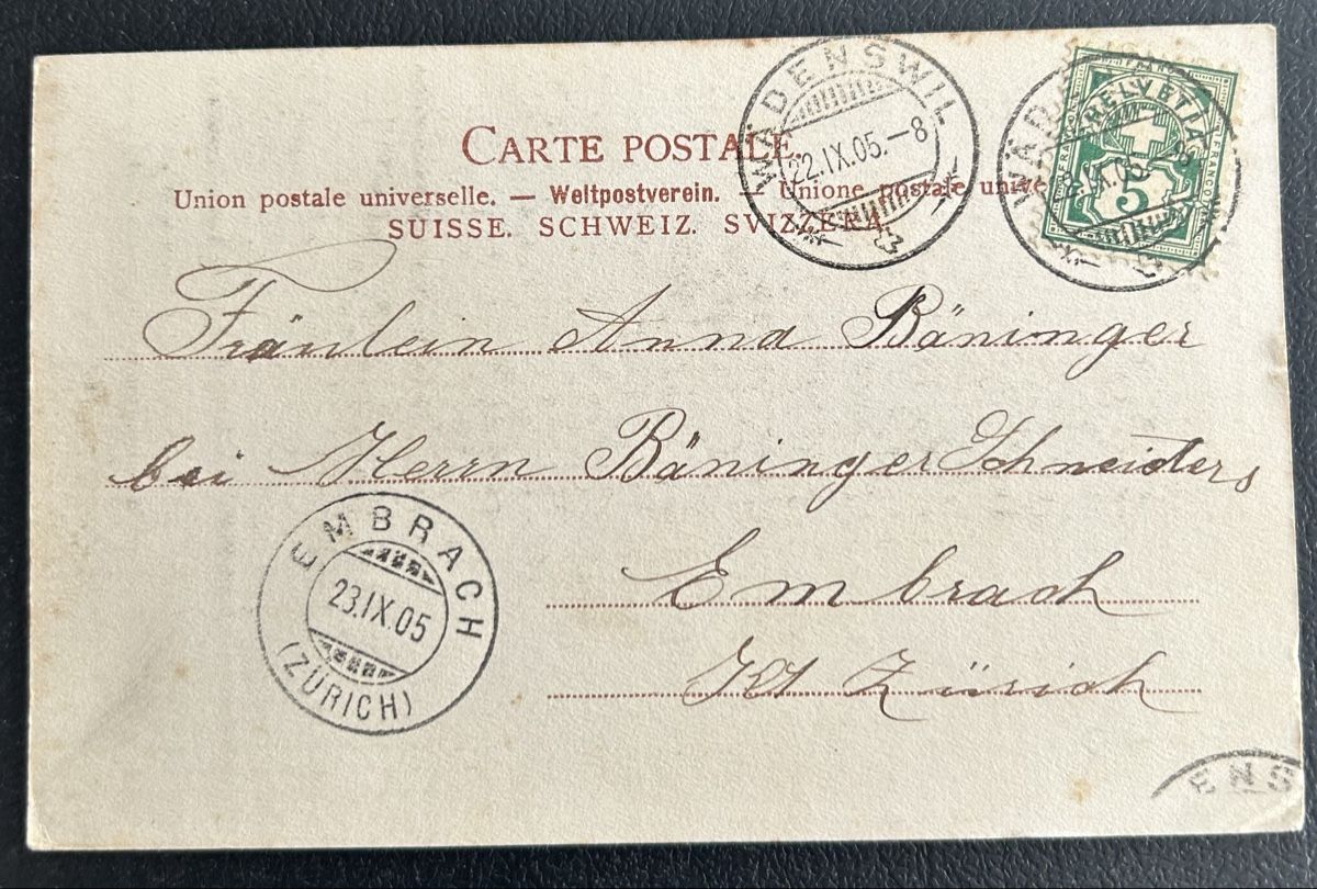 Cartoline postali: Wädenswil 2-Bildrig 1905 – Usato da Horw venduto da Tellbub 1