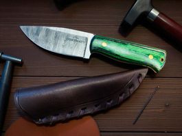 Damast Messer feststehend HANDMADE 21cm ODERMATT No. 57 NEU