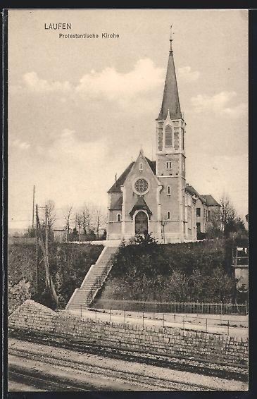 Cartoline postali: AK Laufen, die Protestantische Kirche – Usato da Berlin venduto da bartko-reher