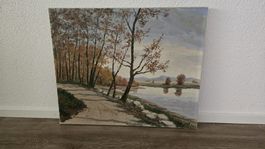 Herbstliches Ölgemälde signiert H. Möcke. 47x57