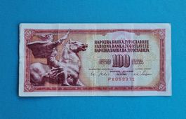 Banknote 100 Dinar Jugoslawien