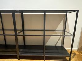 Regal schwarzbraun/Glas