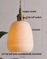 Lampe suspendue LED en céramique,  style nordique moderne
