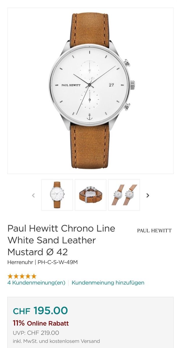 Paul Hewitt Orologi: Paul Hewitt Herrenuhr Chronograph – Usato da Grosswangen venduto da saaraaah_ 3