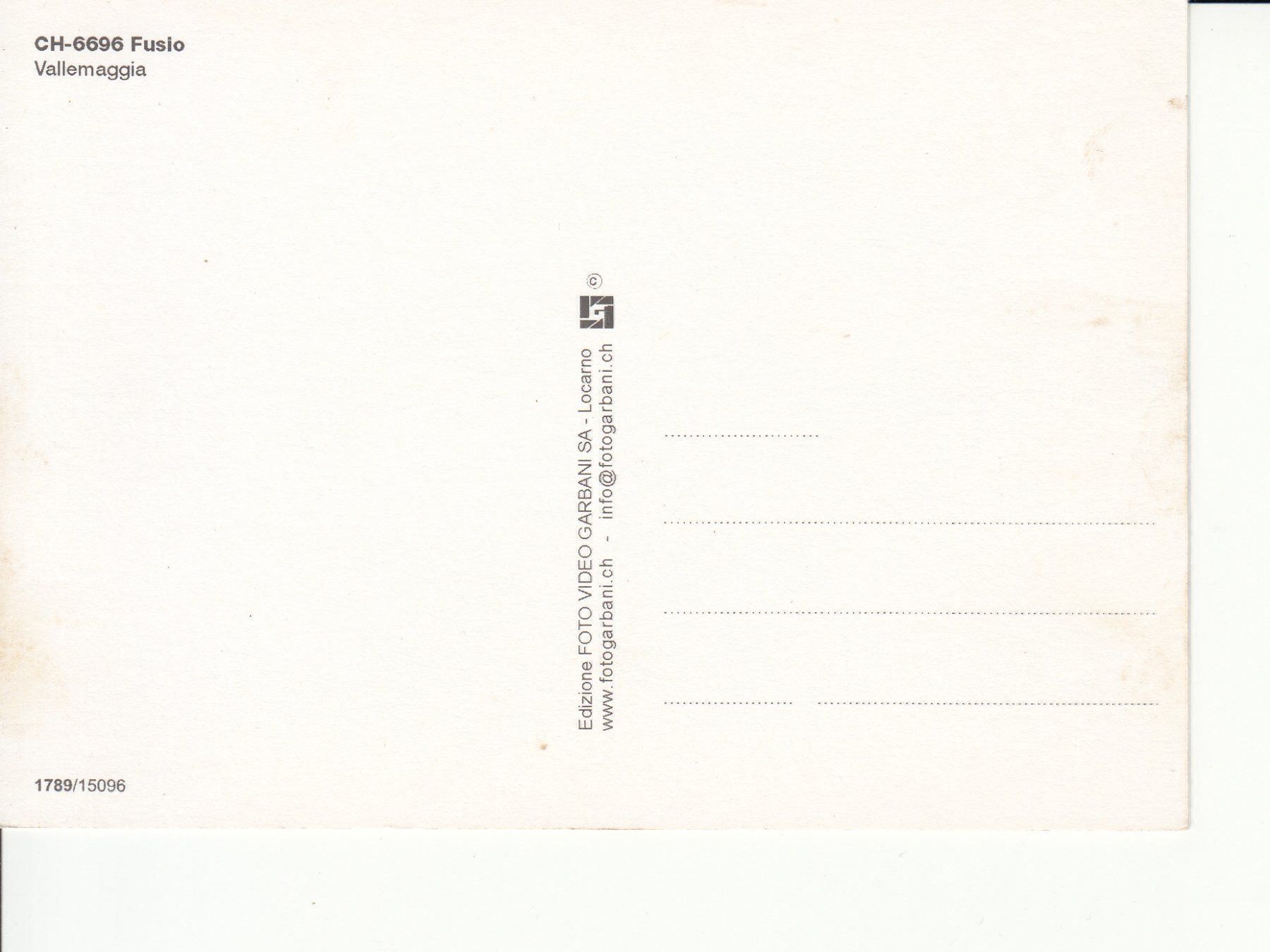Cartoline postali: Fusio ca. 1975 – Usato da Bürglen TG venduto da StampGraf 1