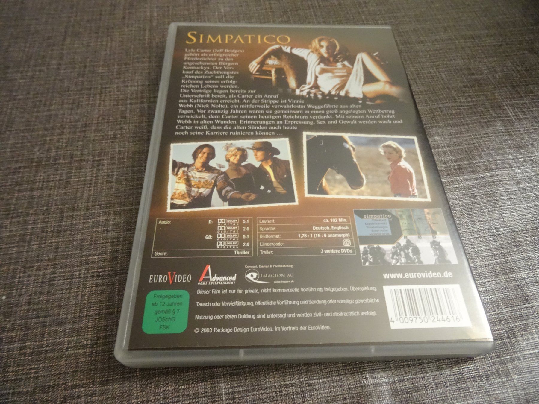 Alle DVDs: DVD Simpatico Nick Nolte Sharon Stone Jeff Bridges – Gebraucht aus Olten von Disc-Verkauf 2