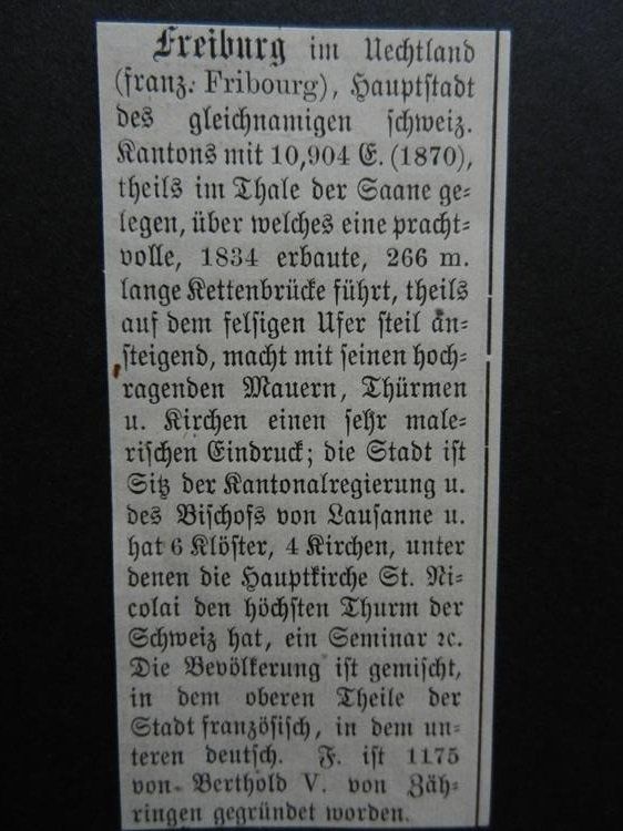 Incisioni: Fribourg Freiburg – Usato da Risch venduto da Rischli15 8