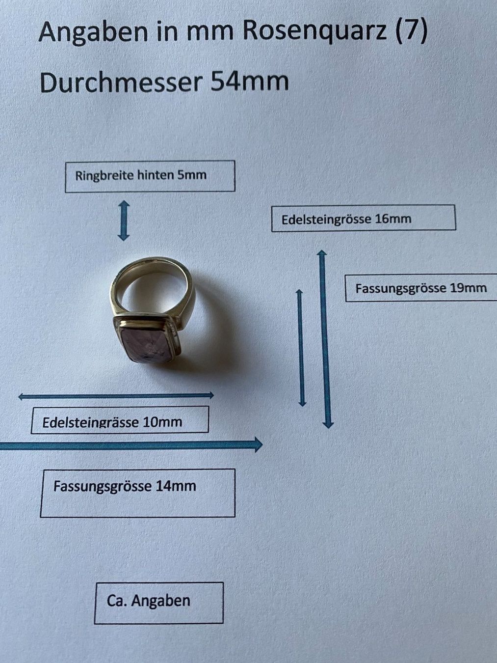 Ringe: Ring, Silber/Rosenquarz, Durchm.54mm (7) – Neu (gemäss Beschreibung) aus Muri b. Bern von Silberqualle 4
