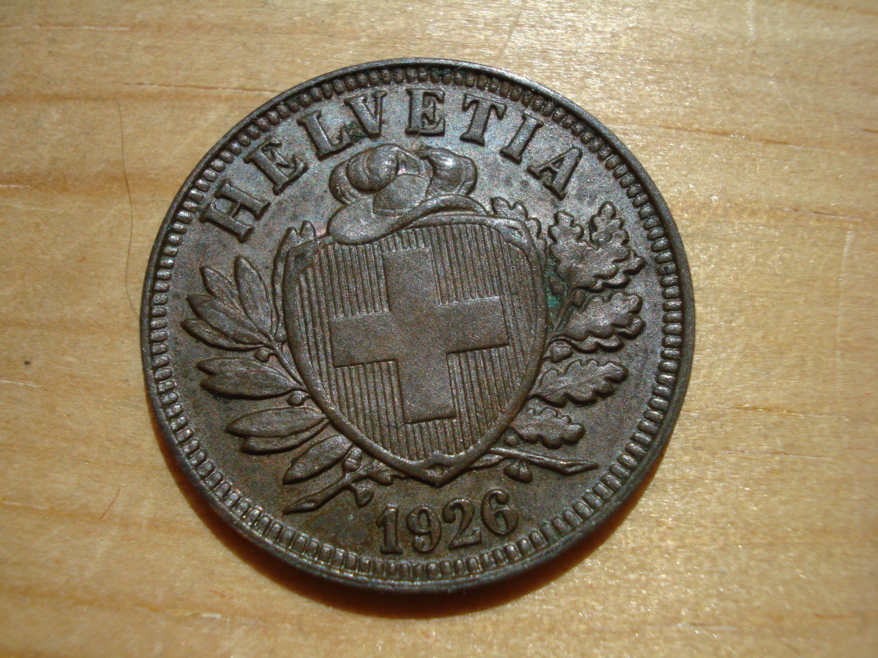 Alle Münzen: (N2) 2 Rappen 1926 – Gebraucht aus Erlach von Net-Coins