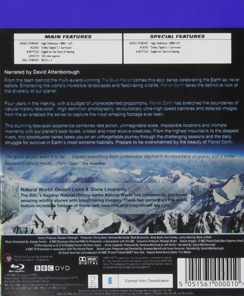 Tutti i DVDs: Kult: Blu Ray - BBC Planet Earth 5 Discs – Nuovo (secondo la descrizione) da Biel/Bienne venduto da Secondhand_Shop 1