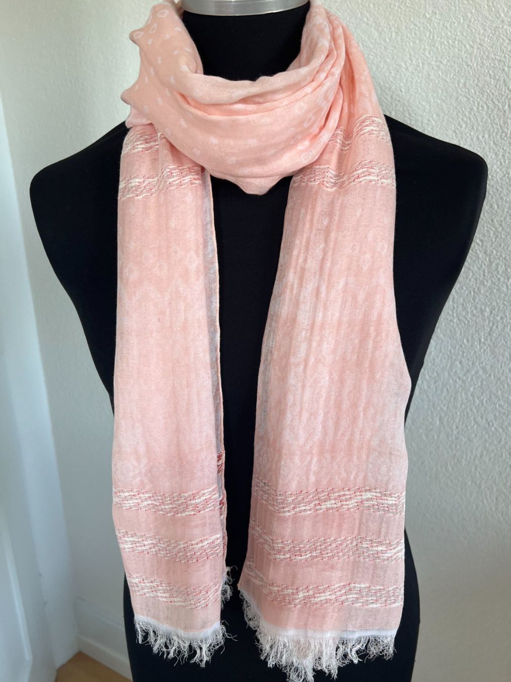Colora Foulard & Sciarpe: Colora Schal, Baumwolle / Modal, Helllachs, NEU – Nuovo e nell'imballaggio originale da Worb venduto da farben20zauber