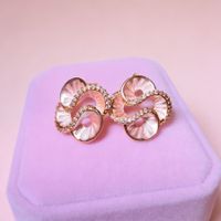Boucles d'oreilles Trèfle Nacré rose