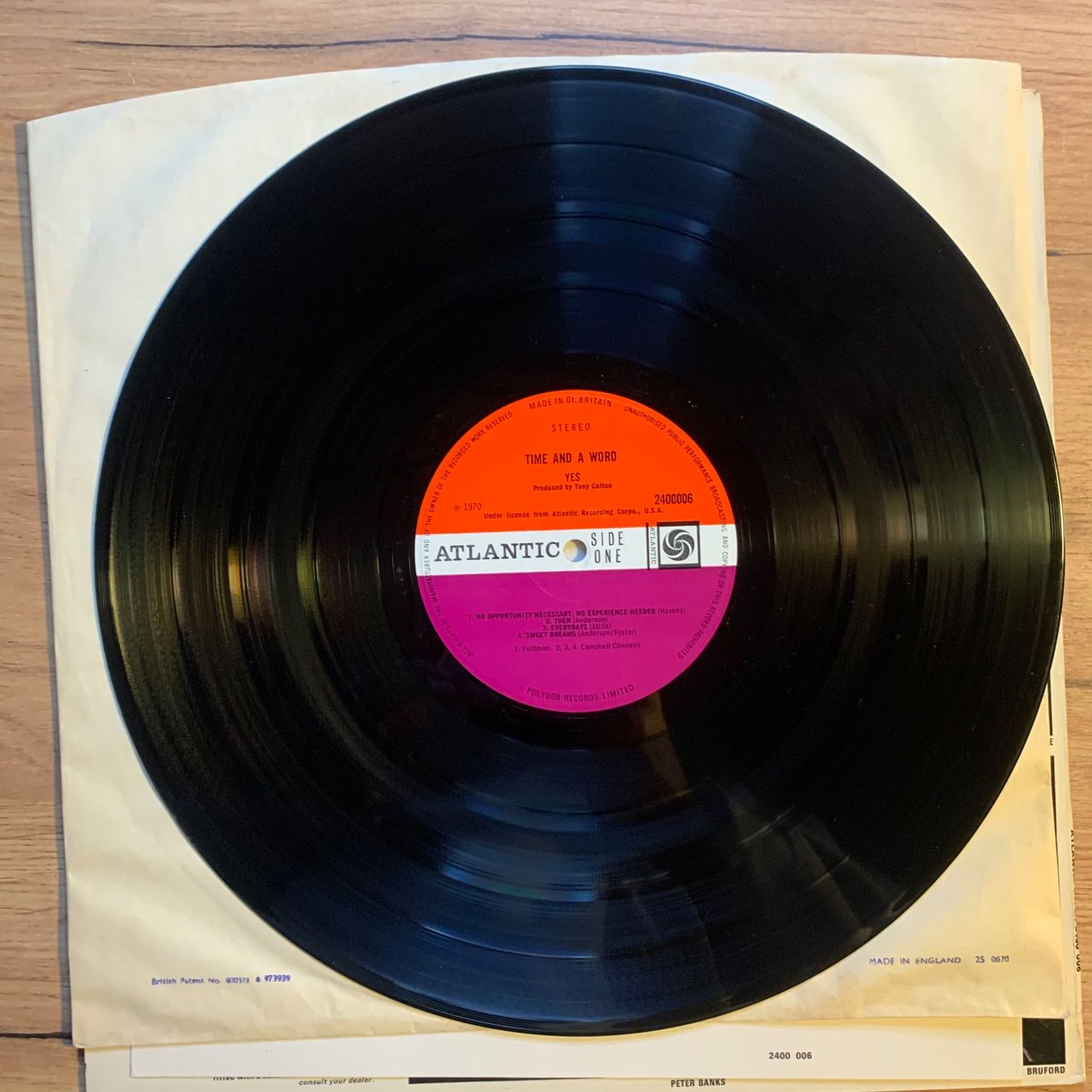 Dischi in vinile: YES - TIME AND A WORD...OG UK 1970...EX/VG+ – Usato da Gals venduto da Diskopatshop 4
