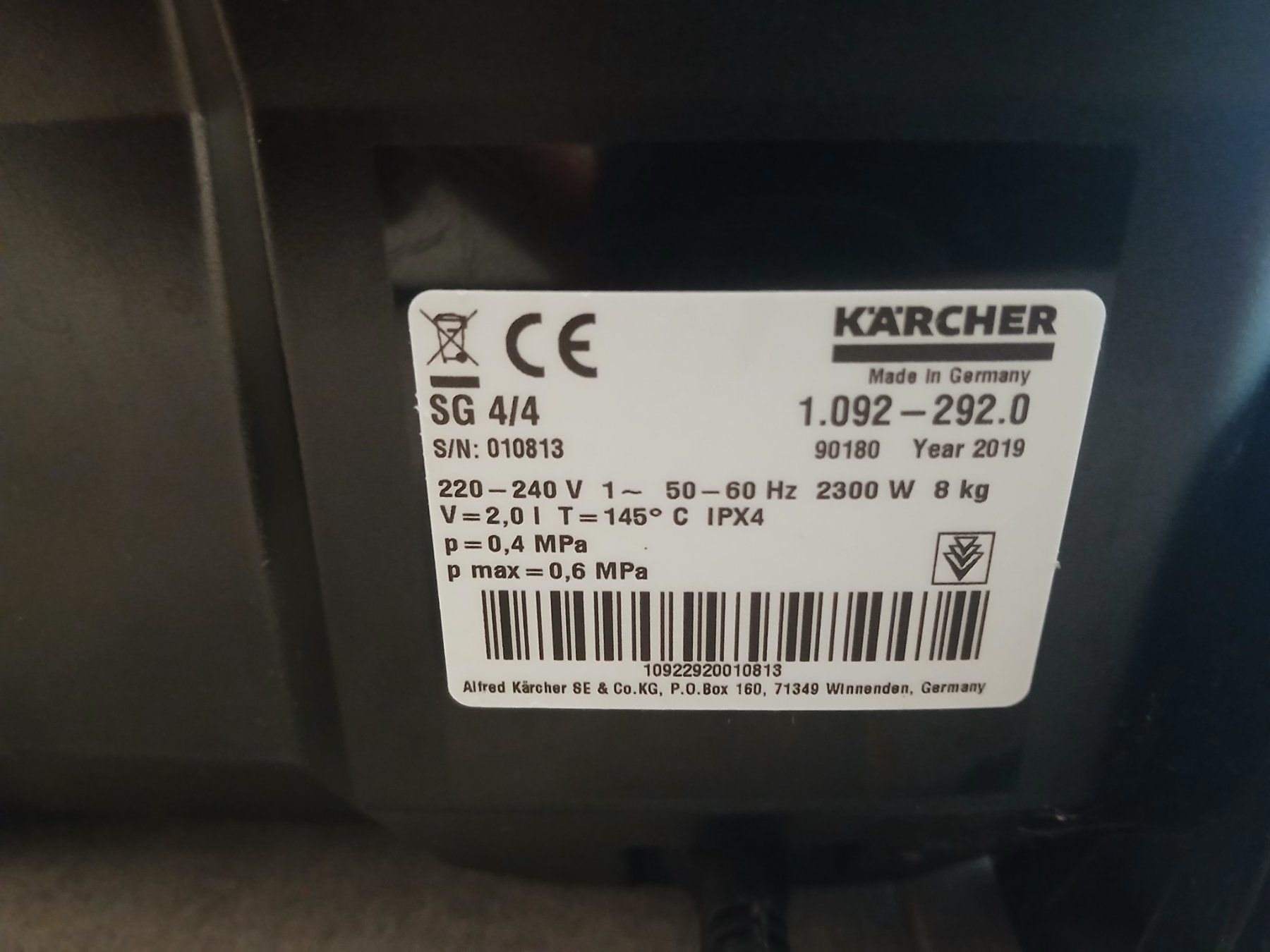 Kärcher Pulitori a vapore: Karcher SG 4/4 – Usato da Tramelan venduto da guidou2048 3