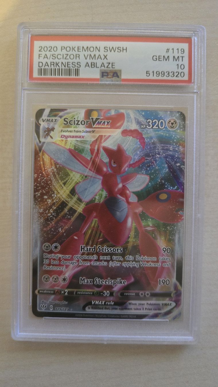 Pokémon Carte collezionabili: 2020 Pokemon Scizor VMAX PSA 10 Darkness Ablaze – Nuovo (secondo la descrizione) da Winterthur venduto da GreenSkyline