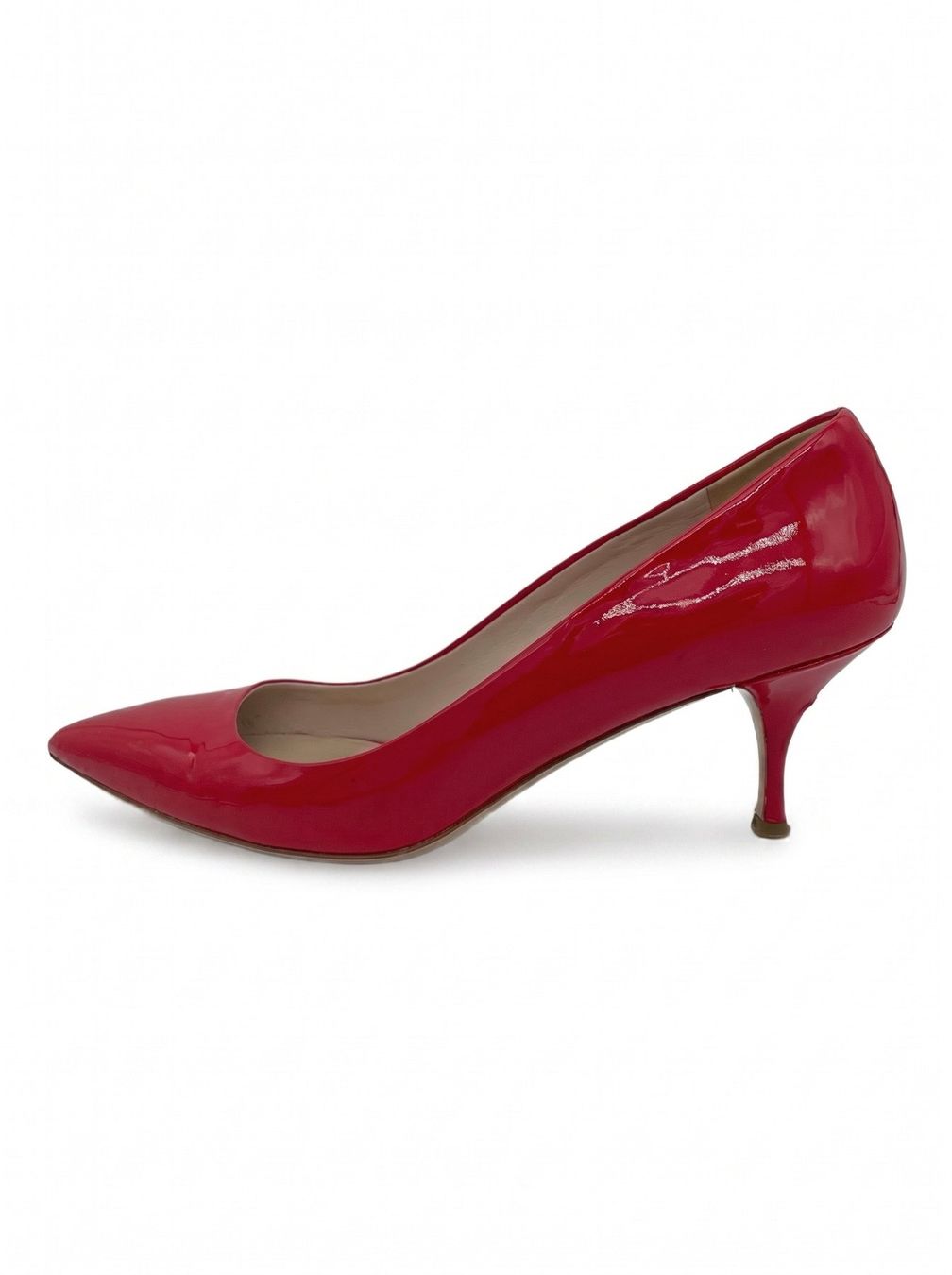Miu Miu Scarpe da donna: Miu Miu Pointed-Toe Patent Pump EU 37 Rot – Usato da Zürich venduto da shoe_shop