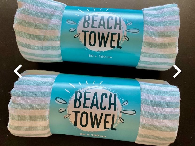 Coop Teli da bagno: 2 Coop Summer Time Strandtücher NEU – Nuovo e nell'imballaggio originale da Luzern venduto da Elena067