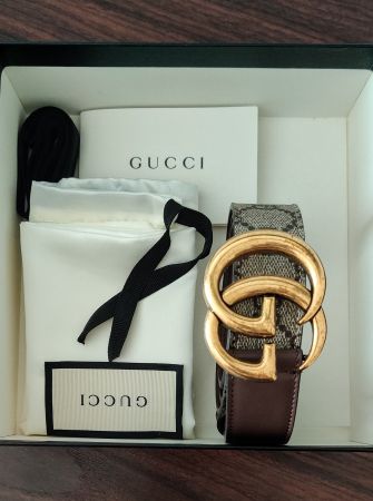 GUCCI Original Monogram GG Leather Belt Fullset