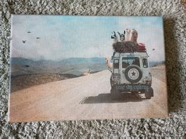 Alpaka-Leinwandbild "Never stop exploring" ca. 30x20cm