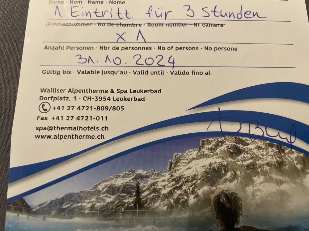 Gutschein für 1 Eintritt für Walliser Alpentherme Leukerbad | Kaufen ...