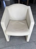 Sessel Leder weiss modern Design gebraucht guter Zustand