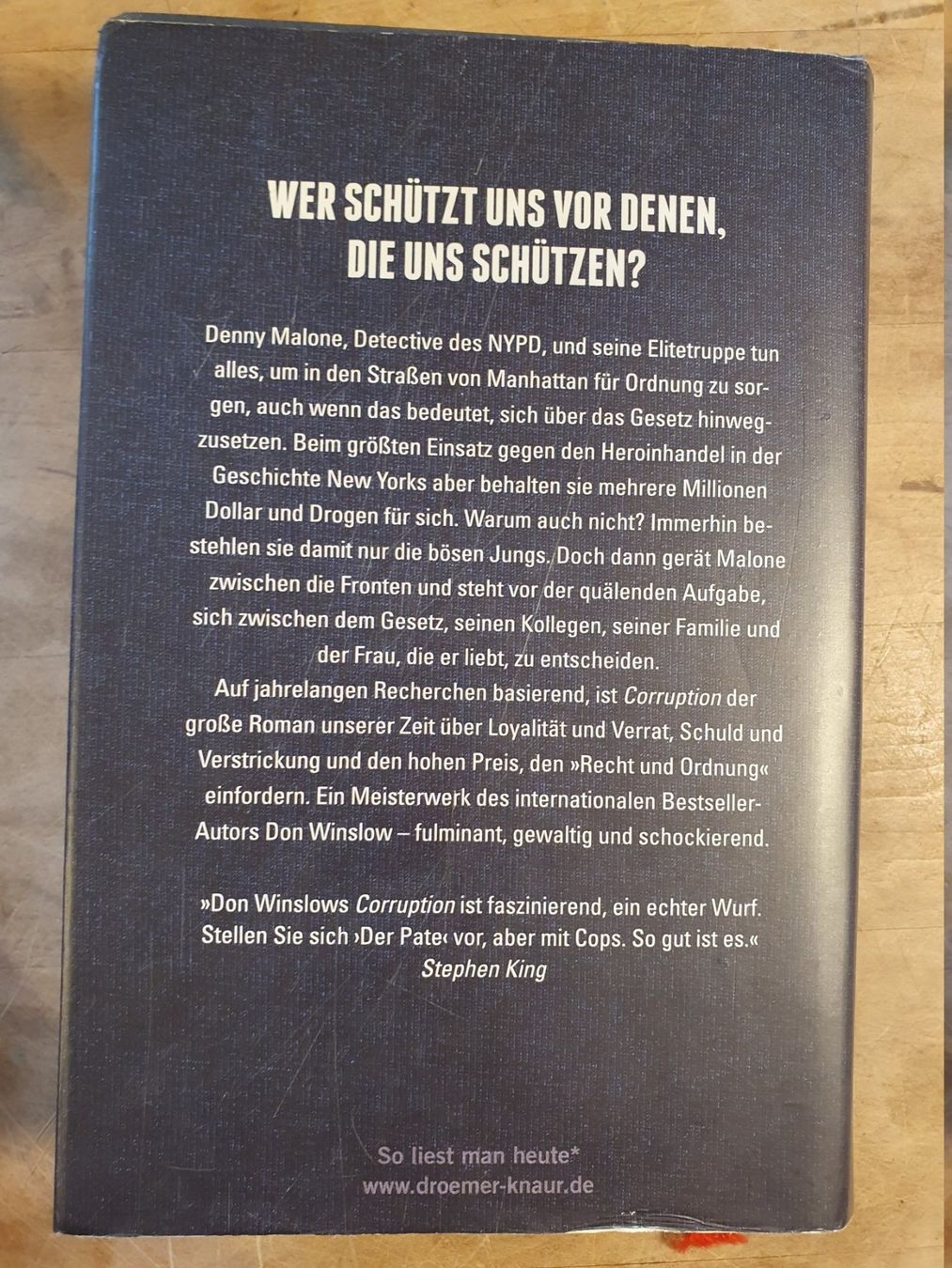 Libri: Corruption - Don Winslow - Droemer - Deutsch – Usato da Zürich venduto da loosebone 5