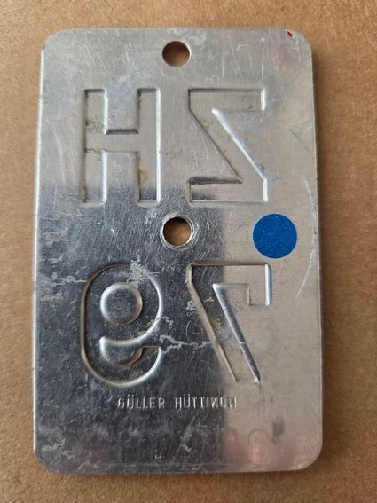 Sachs Schilder: Velonummer ZH 79 plaque velo – Gebraucht aus Schenkon von Uhu007 1