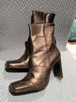 Elegante Stiefeletten aus Leder, Schwarz, Gr. 38