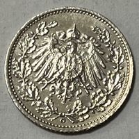 ½ Mark - Wilhelm II - Deutsches Reich - 1918 G (Silber .900)