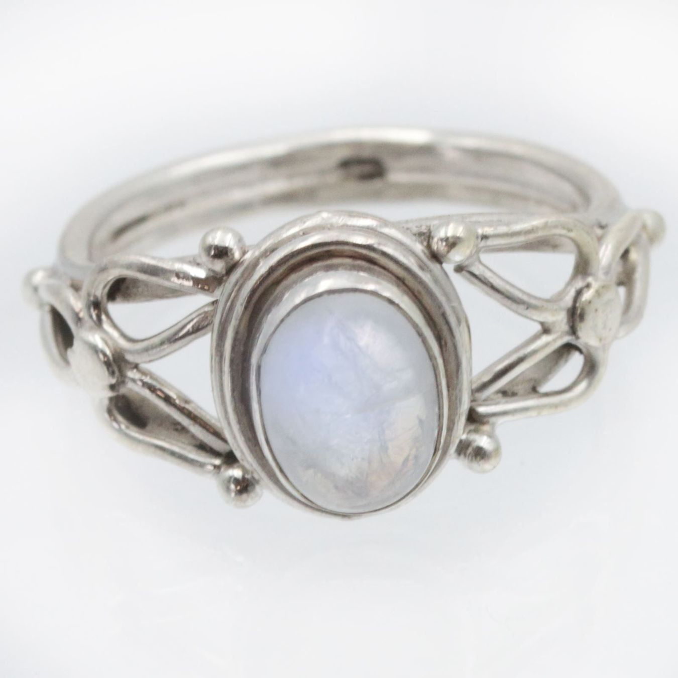 Anelli: Mondstein Ring echt Silber 925 blau schimmernd Gr.55 modern – Nuovo e nell'imballaggio originale da Bad Salzdetfurth venduto da Weltenbummler-Shop 4