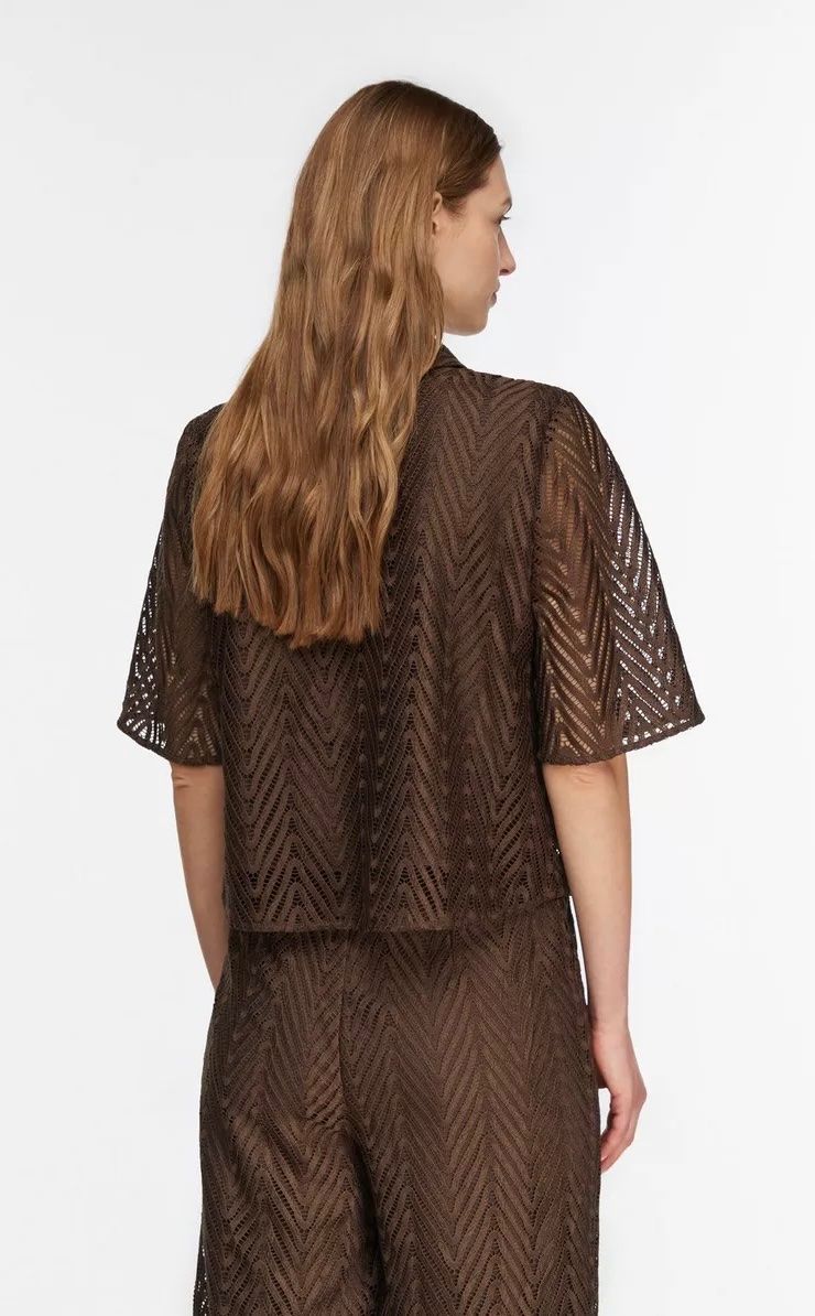 Comma Camicette: Bluse Comma Lochmuster braun neuwertig! – Nuovo (secondo la descrizione) da Luzern venduto da Sommer_26 2