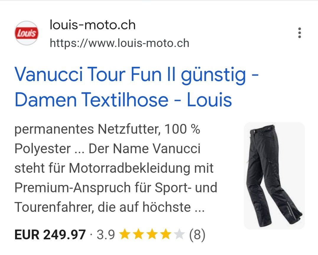 Vanucci Pantaloni: Vanucci Motorradhose Textilhose Gr. 34 – Usato da Abtwil AG venduto da kidimagic1 8
