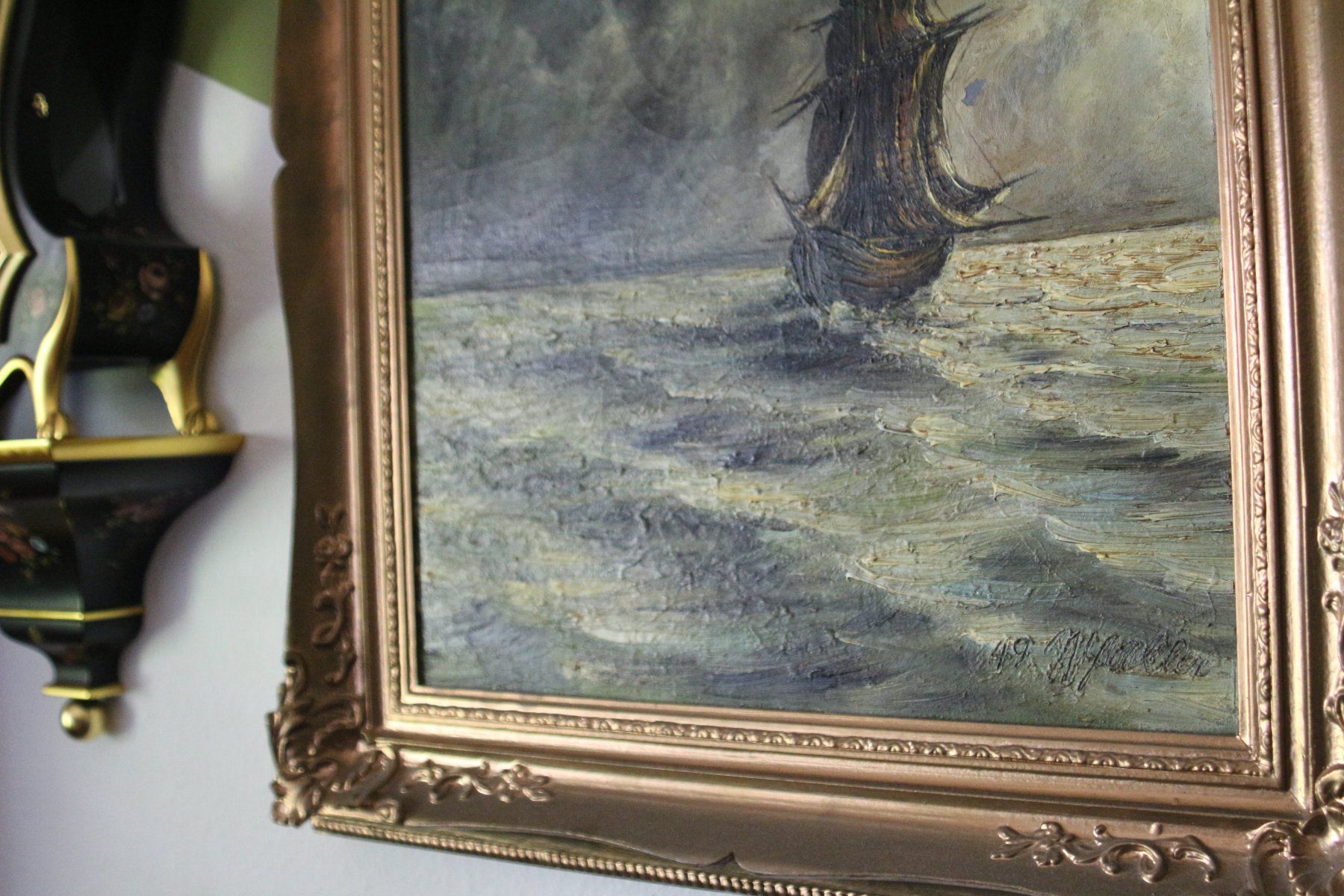 Tableaux: Schiffsbild mit Holzrahmen – D'occasion à Benglen par polli77 1