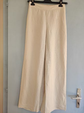 Pantalon fluide en lin et viscose Maison 123 Taille S Beige