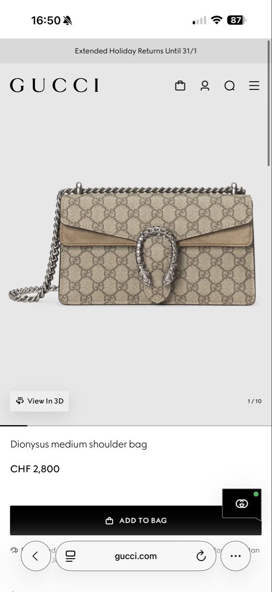 Gucci Borse da donna: Gucci Dionysus Handtasche - Fullset – Nuovo (secondo la descrizione) da Schwyz venduto da ann_5w8m 9