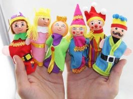 6 FINGERPUPPEN - KÖNIGSFAMILIE - 8 BIS 10cm