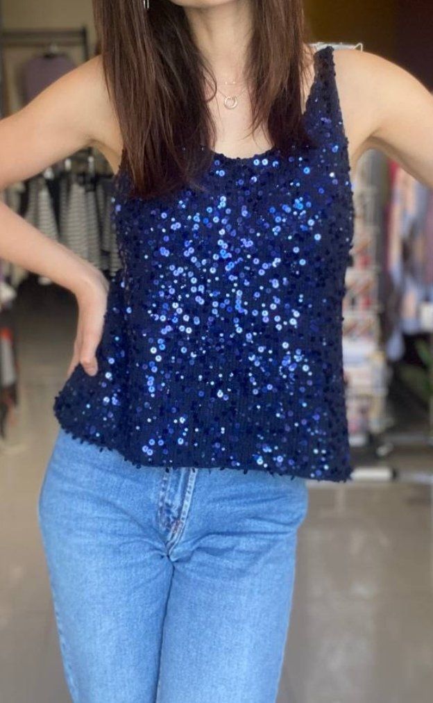 Tops: Strick-Tanktop handgestrickt Tanktop mit Pailletten – Neu und originalverpackt aus Buchrain von nat_pl5p