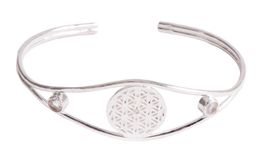 Blume des Lebens - Silber-Armreif