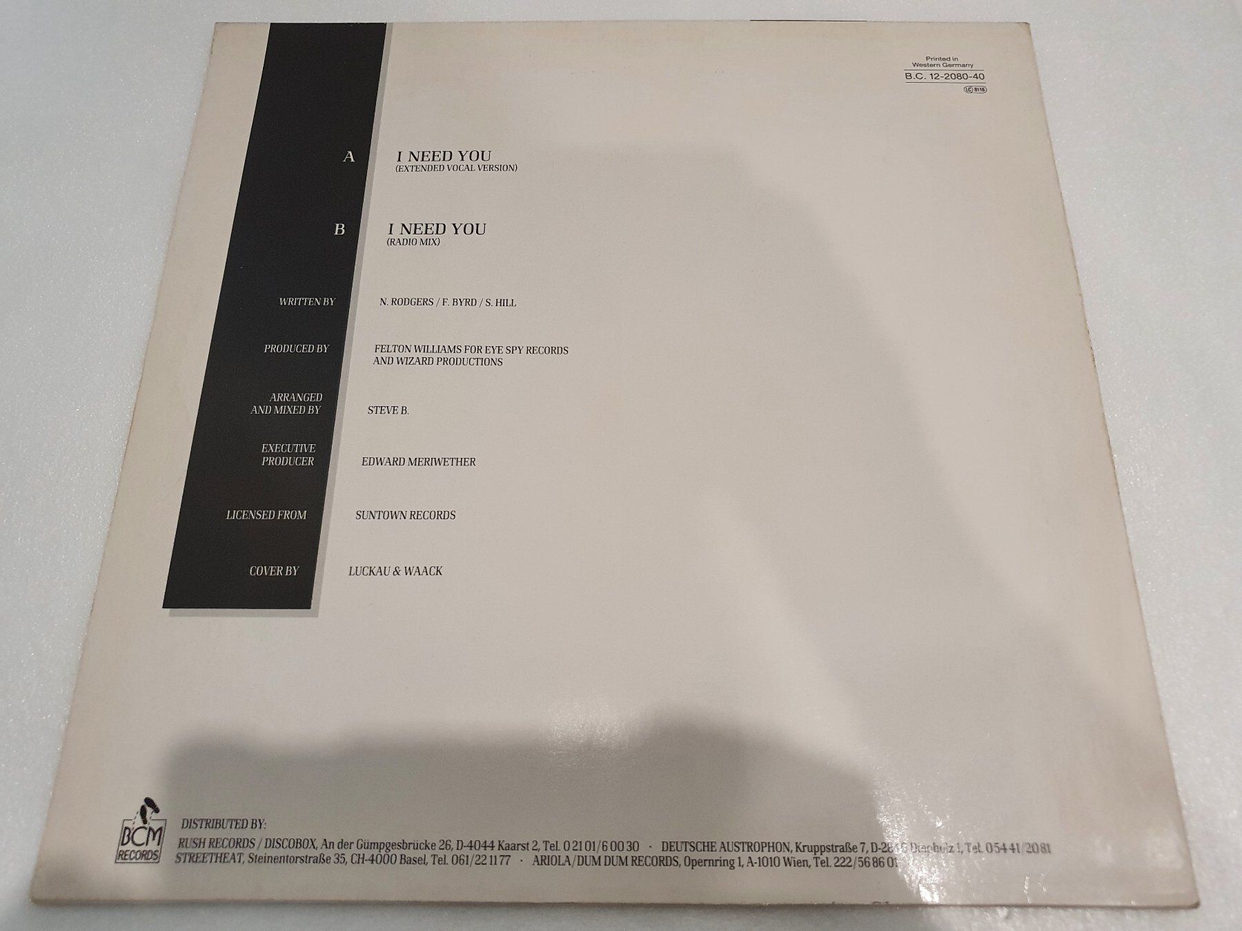 Schallplatten: B.V.S.M.P. – I Need You – Gebraucht aus Uster von Vinyl-Leidenschaft 1