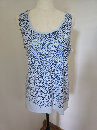 Atmosphere Tank Top Gr. L/40 – Hellblau Metallic Leopard 
