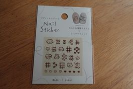 Nail Sticker Braun - süsse Doodle Motive