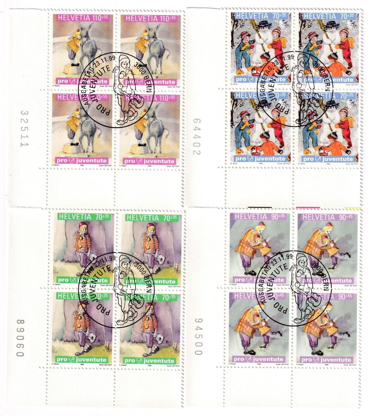 Tutti i francobolli: Briefmarken  4 Block Schweiz 1999 gestempelt – Nuovo (secondo la descrizione) da Neuchâtel venduto da karlpierrino