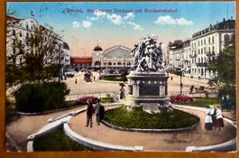 Basel - Strassburger, Denkmal Bunddesbahnof - Animation 1925
