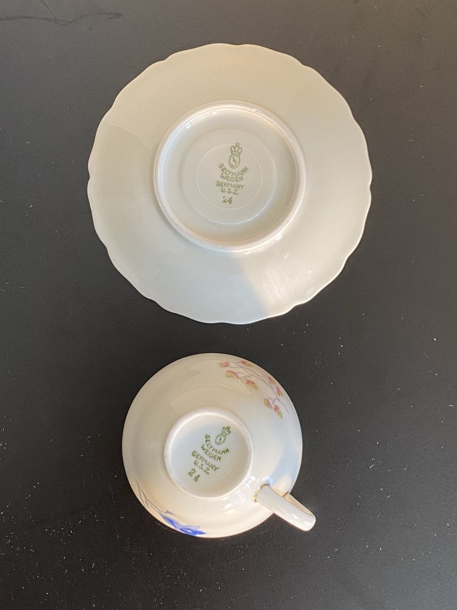 Seltmann Geschirrsets: Seltmann Weiden Blumenmuster Mocca Tassen, 2 Stk – Gebraucht aus Flawil von sonnengeist 4