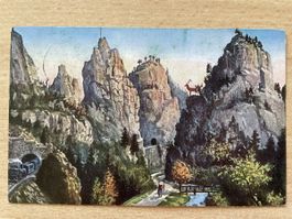 Historische Ansichtskarte Höllental mit Deutscher Reichspost