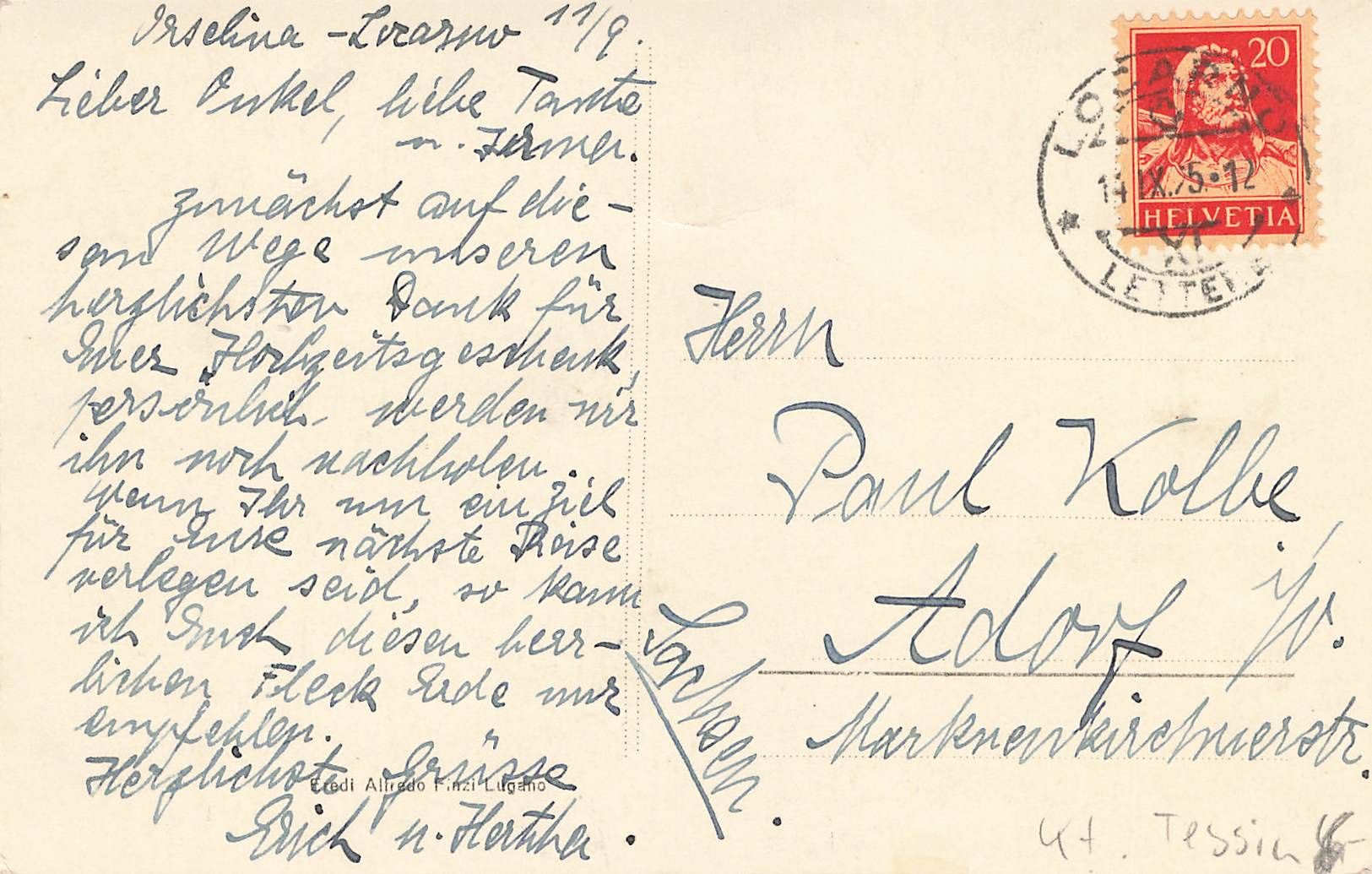 Cartoline postali: Locarno – Usato da Biasca venduto da Blenio71 1